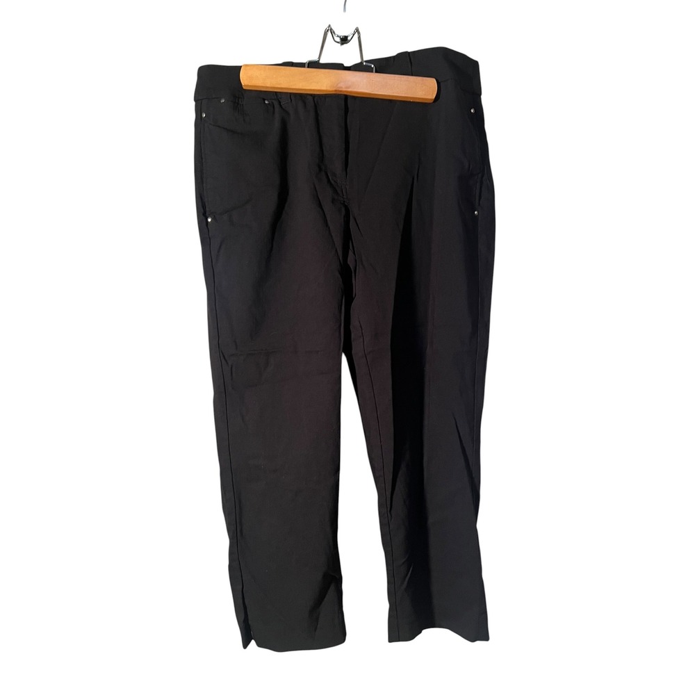 Style & Co Womens Sz 4 Cropped Pant Black Lightweight Athletic Material Mid-Rise